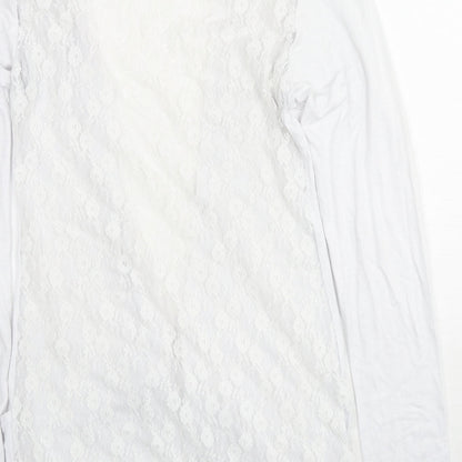 Decoy Womens White V-Neck Viscose Cardigan Jumper Size S - Size S-M