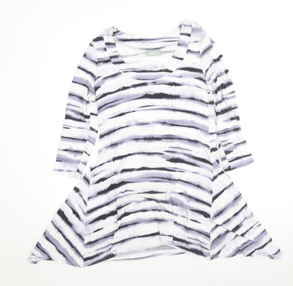 Wallis Womens Multicoloured Tie Dye Viscose A-Line Size S Scoop Neck Pullover