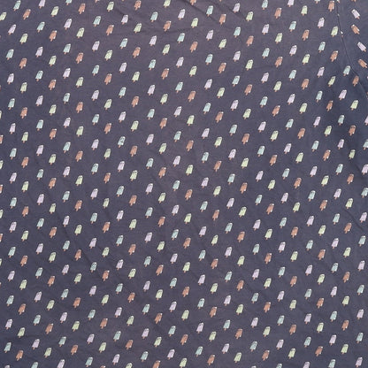 Sfera Mens Blue Geometric Cotton T-Shirt Size M Round Neck - Ice Lolly Print