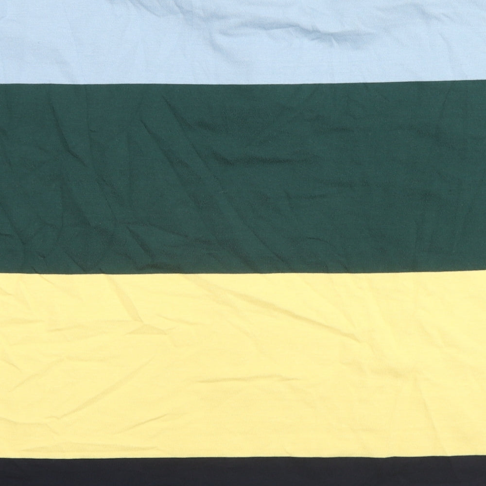 Marks and Spencer Mens Multicoloured Colourblock Cotton Polo Size M Collared Pullover