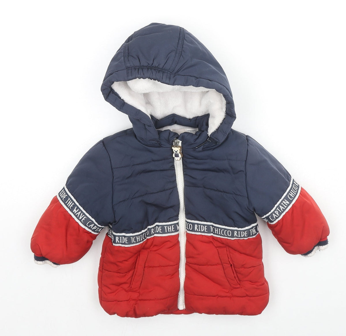 Front view of Chicco Baby Multicoloured Basic Coat Coat, size 12, Months Zip