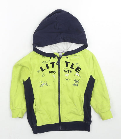 Mini Rap Boys Multicoloured Cotton Full Zip Hoodie Size 2-3 Years Zip
