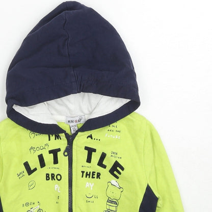 Mini Rap Boys Multicoloured Cotton Full Zip Hoodie Size 2-3 Years Zip