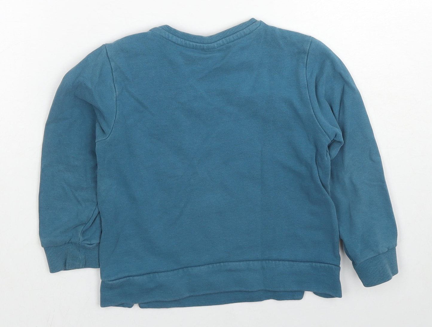 Fagottino Boys Blue Cotton Pullover Sweatshirt Size 2-3 Years Snap - Dog