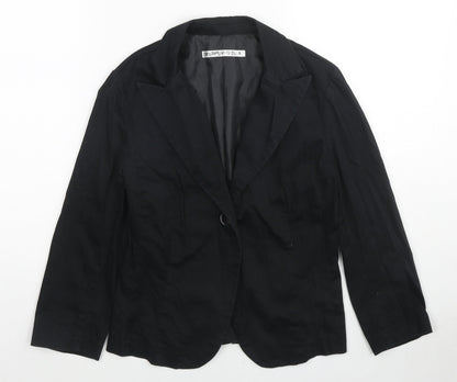 Terranova Womens Black Jacket Blazer Size S Button