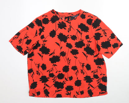 Womens UK Size 14 Marks and Spencer Red Jersey T-Shirt