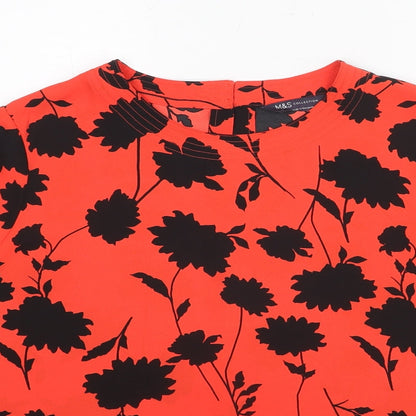 Womens UK Size 14 Marks and Spencer Red Jersey T-Shirt