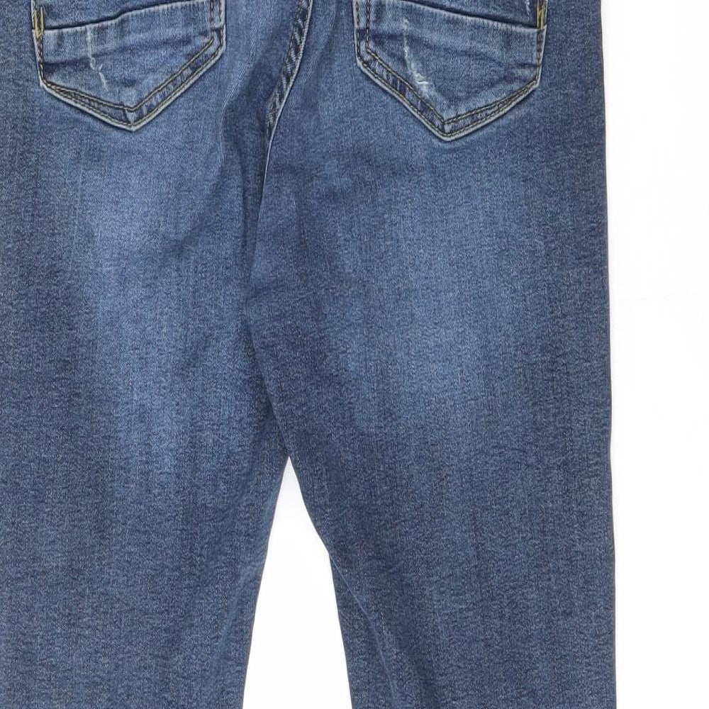 Zara Mens Blue Cotton Straight Jeans Size 28 in L24 in Regular Zip