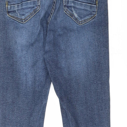 Zara Mens Blue Cotton Straight Jeans Size 28 in L24 in Regular Zip