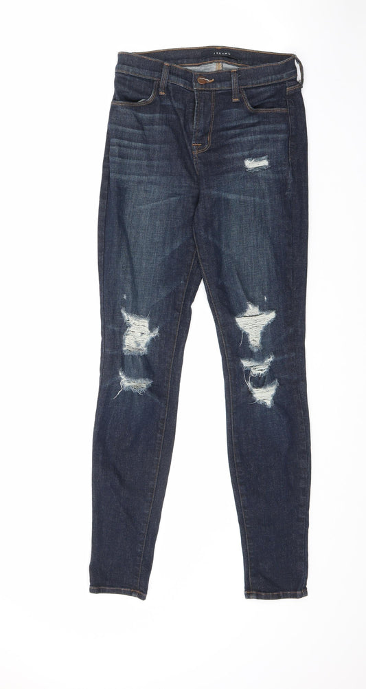 Womens UK Size 26 in J Brand Regular Fit Skinny Blue Jeans