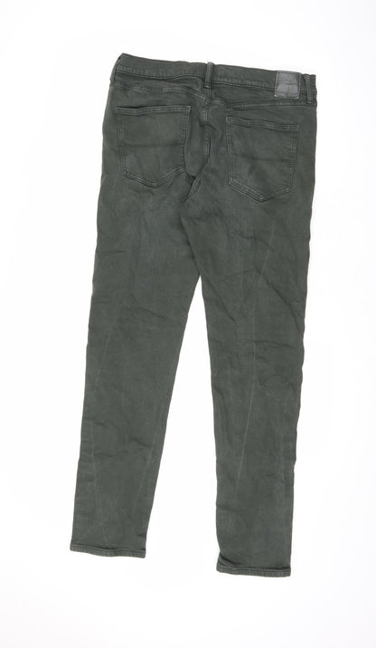 Marks and Spencer Mens Black Cotton Skinny Jeans Size 34 in L33 in Slim Zip