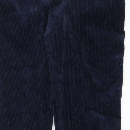 Marks and Spencer Mens Blue Cotton Trousers Size 30 in L31 in Regular Zip