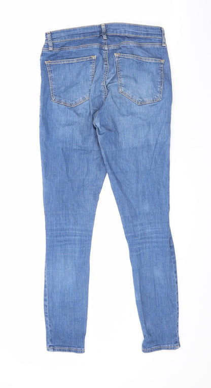 Topshop Womens Blue Cotton Skinny Jeans Size 28 in L32 in Regular Zip