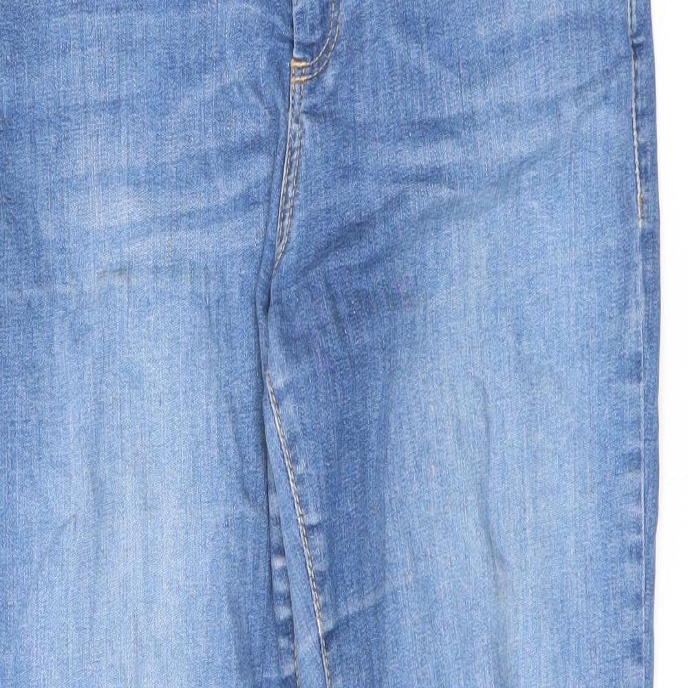 Topshop Womens Blue Cotton Skinny Jeans Size 28 in L32 in Regular Zip