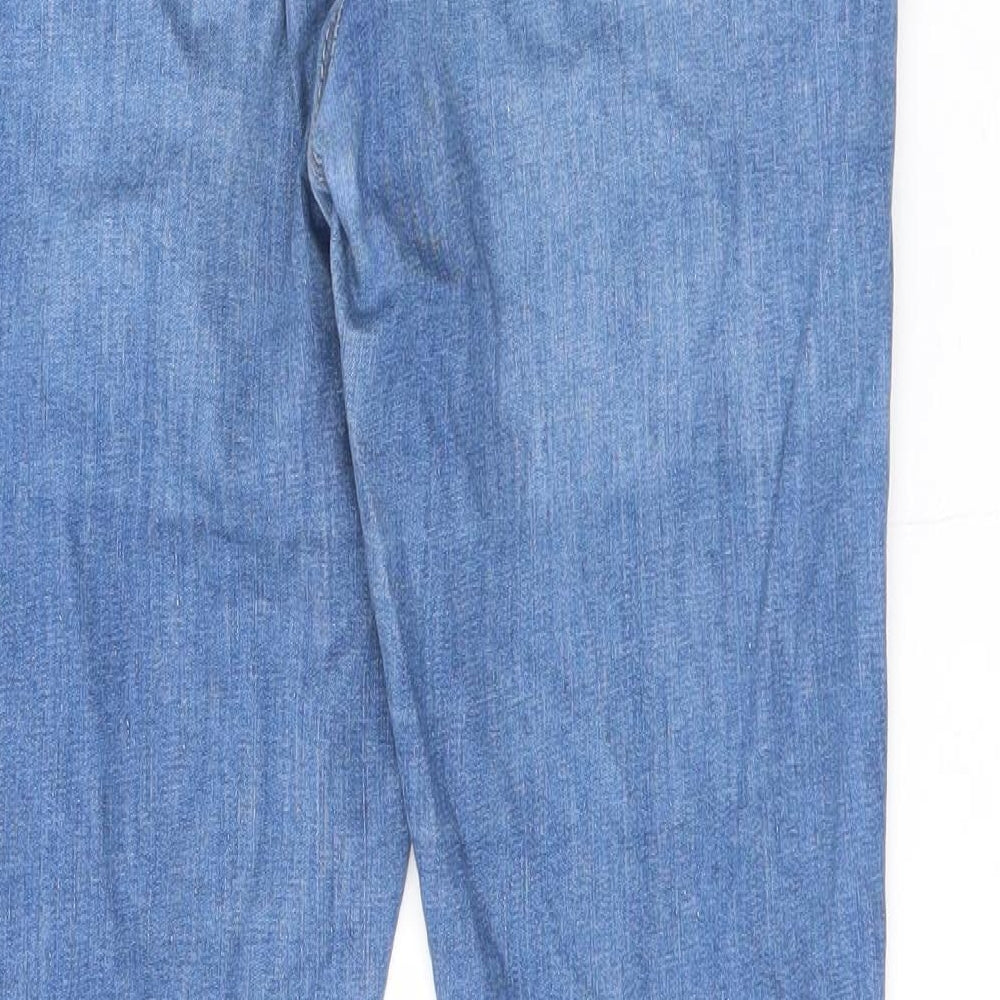 Topshop Womens Blue Cotton Skinny Jeans Size 28 in L32 in Regular Zip