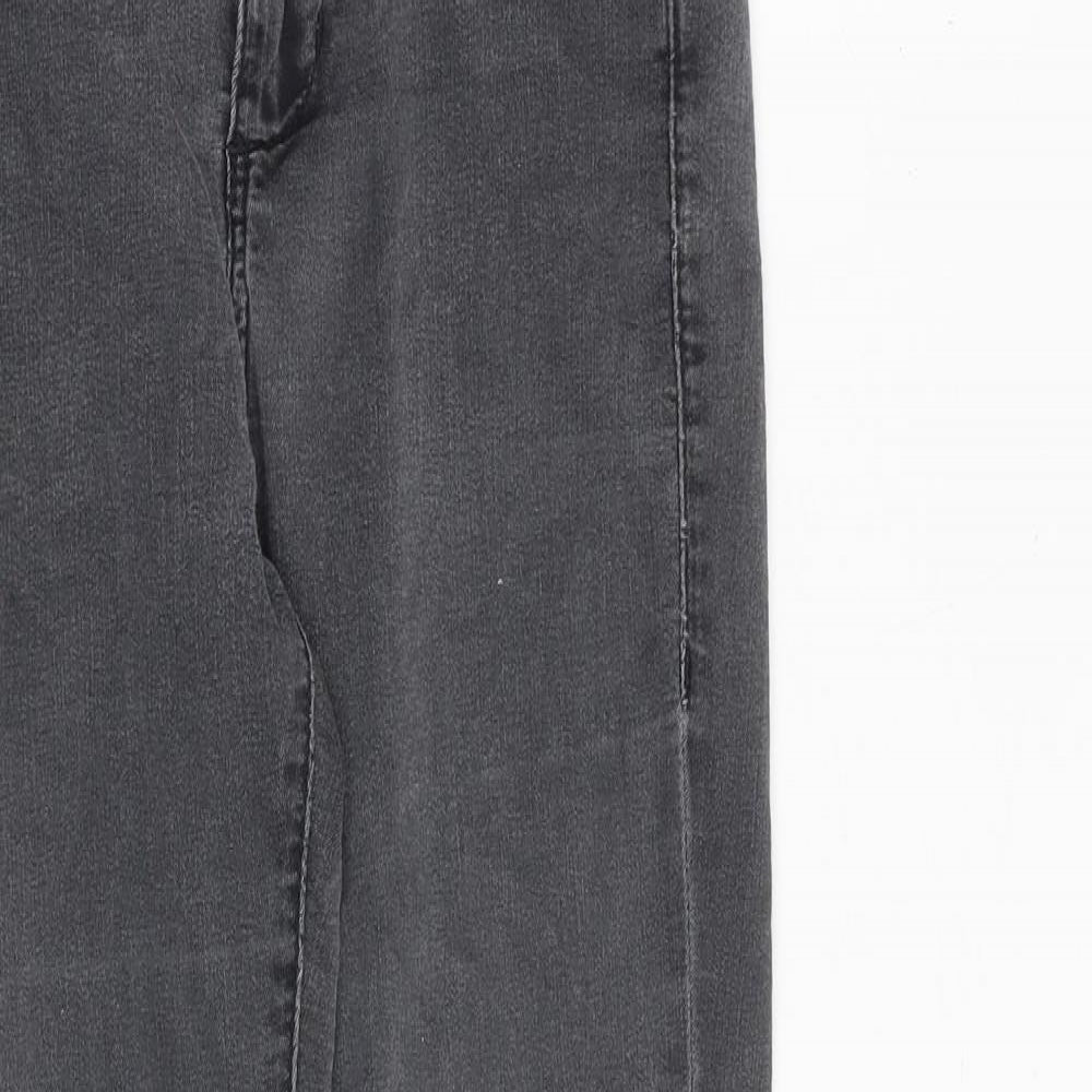 Topshop Womens Grey Cotton Skinny Jeans Size 26 in L30 in Regular Zip