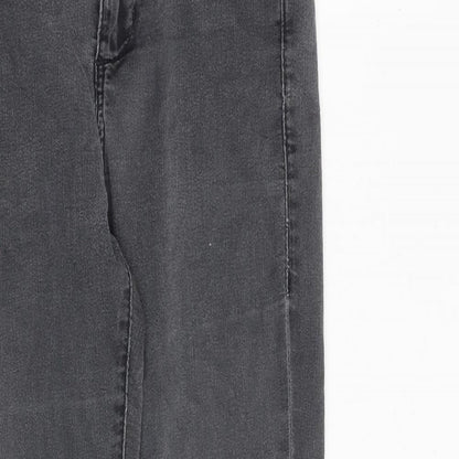 Topshop Womens Grey Cotton Skinny Jeans Size 26 in L30 in Regular Zip