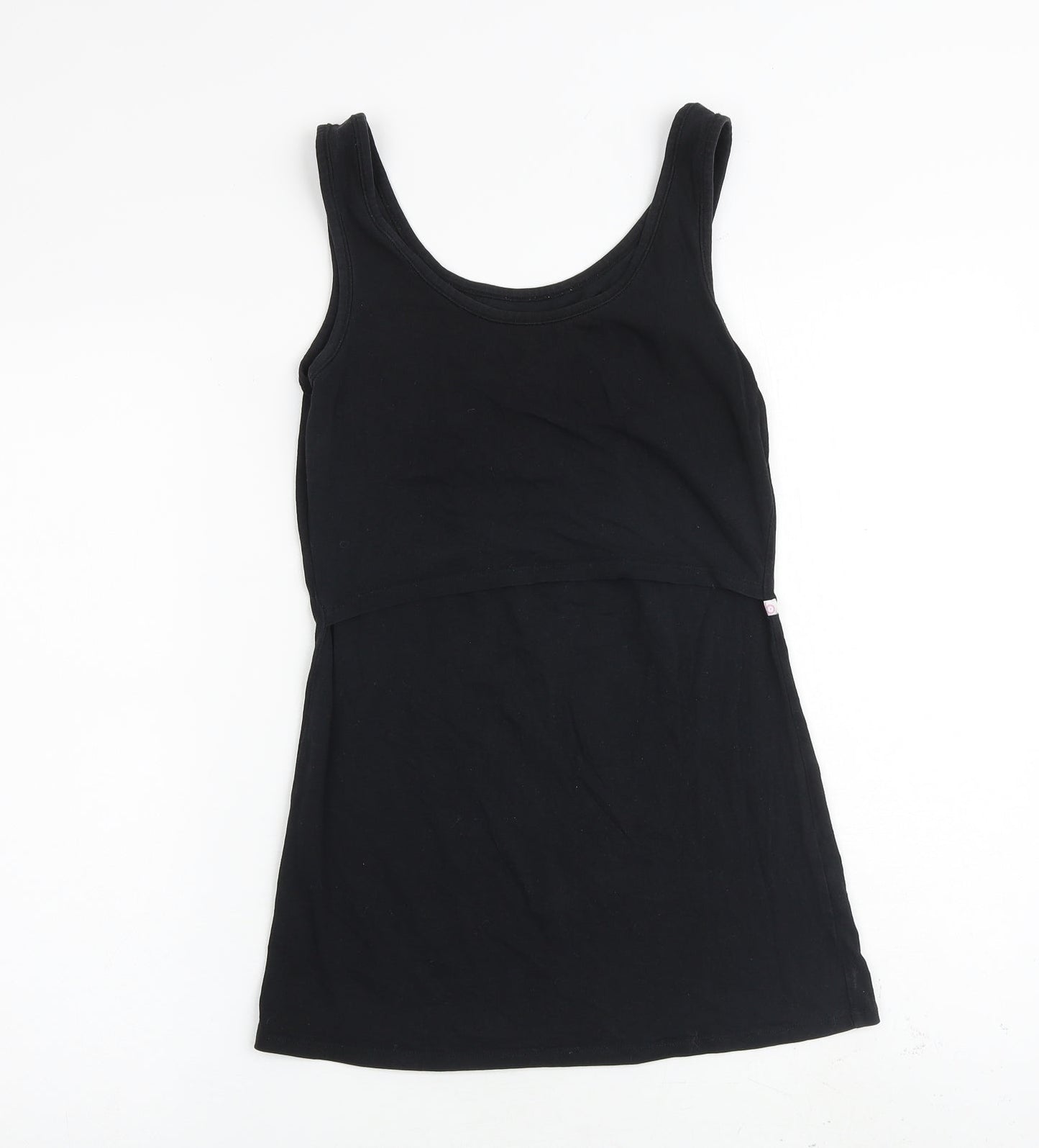Boob Womens Black Cotton Basic Tank Size S Scoop Neck
