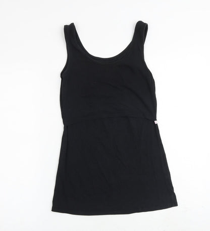Boob Womens Black Cotton Basic Tank Size S Scoop Neck