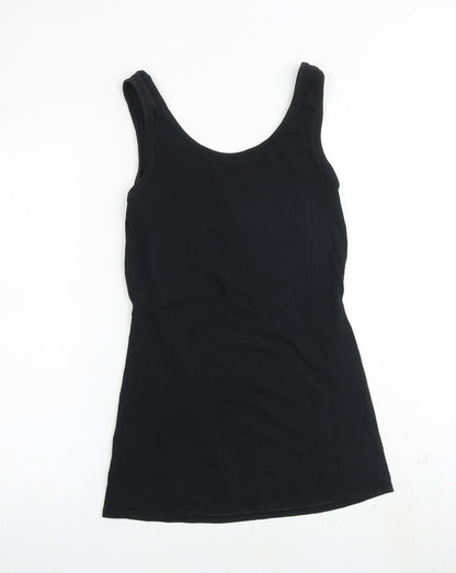 Boob Womens Black Cotton Basic Tank Size S Scoop Neck