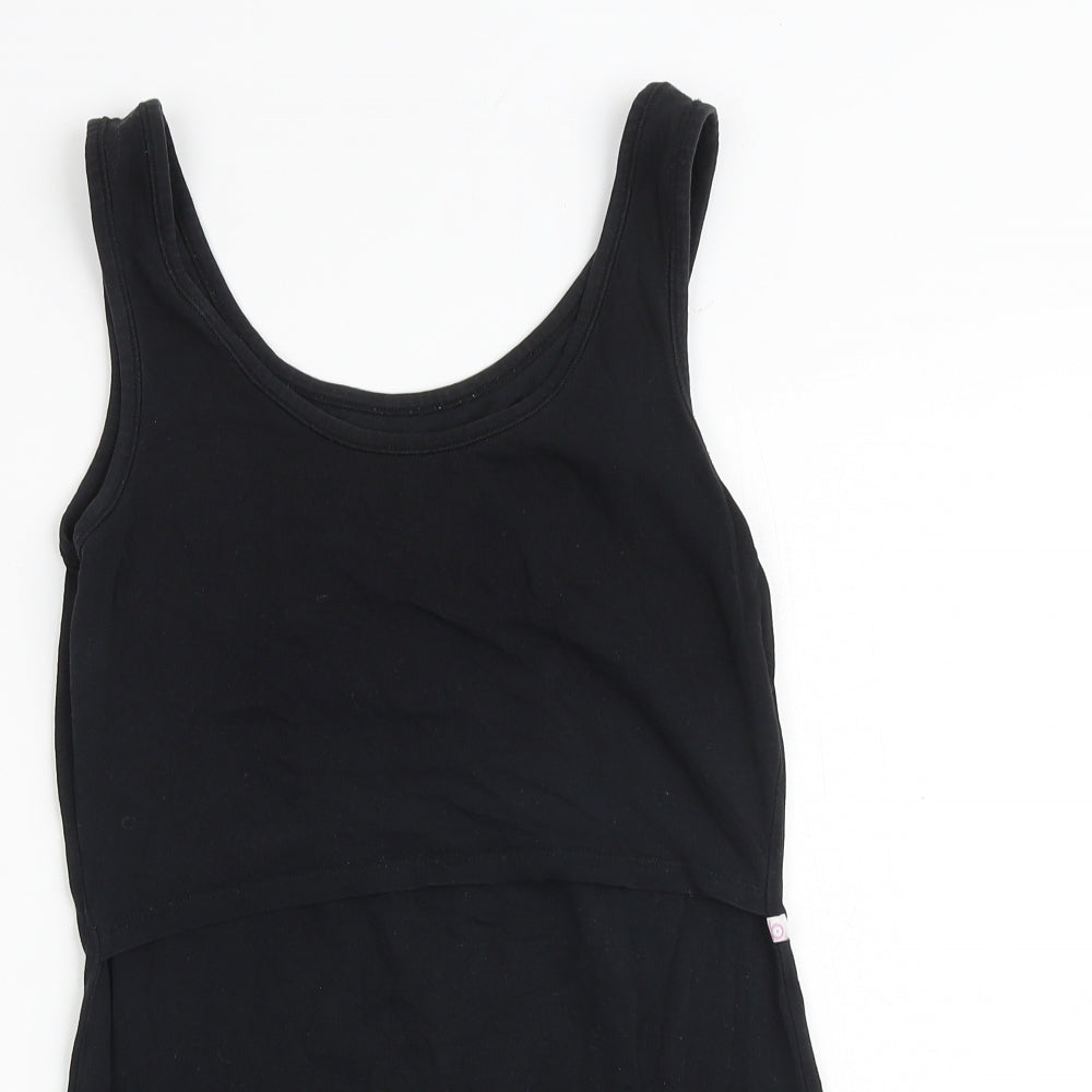 Boob Womens Black Cotton Basic Tank Size S Scoop Neck