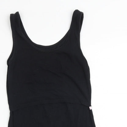Boob Womens Black Cotton Basic Tank Size S Scoop Neck