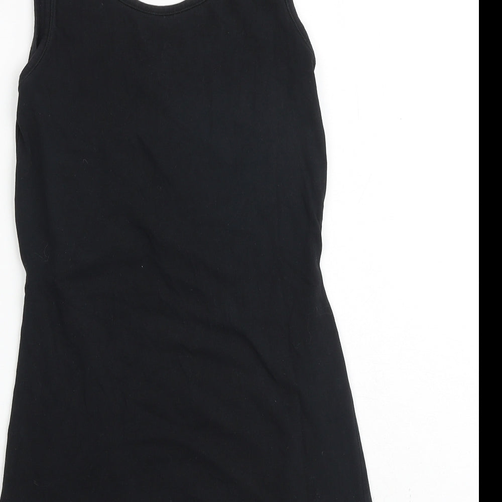 Boob Womens Black Cotton Basic Tank Size S Scoop Neck