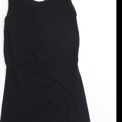 Boob Womens Black Cotton Basic Tank Size S Scoop Neck