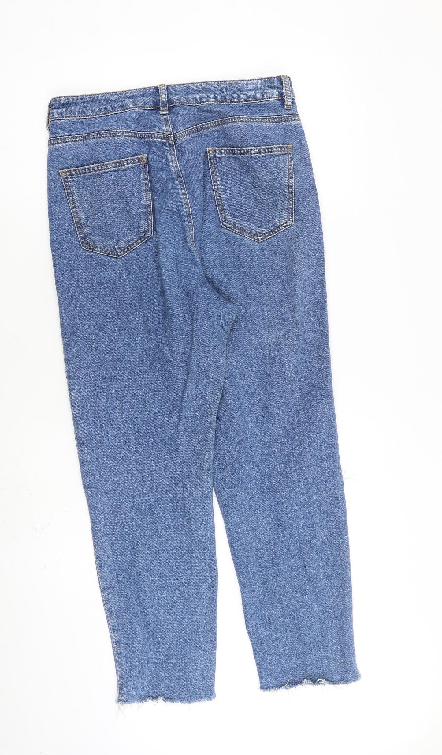 ASOS Womens Blue Cotton Straight Jeans Size 30 in L30 in Regular Zip