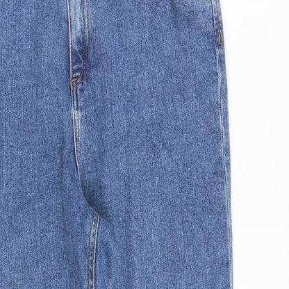 ASOS Womens Blue Cotton Straight Jeans Size 30 in L30 in Regular Zip