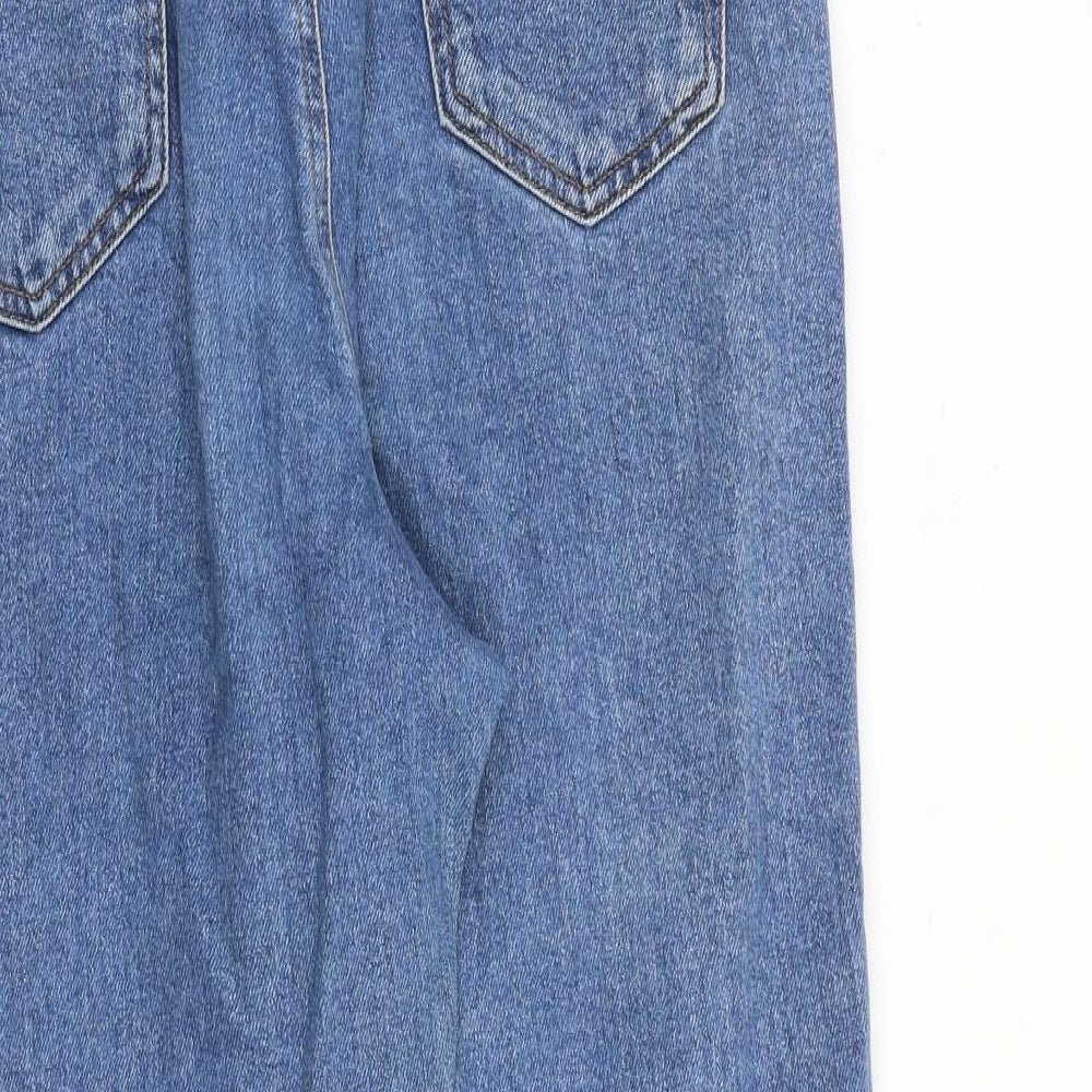 ASOS Womens Blue Cotton Straight Jeans Size 30 in L30 in Regular Zip