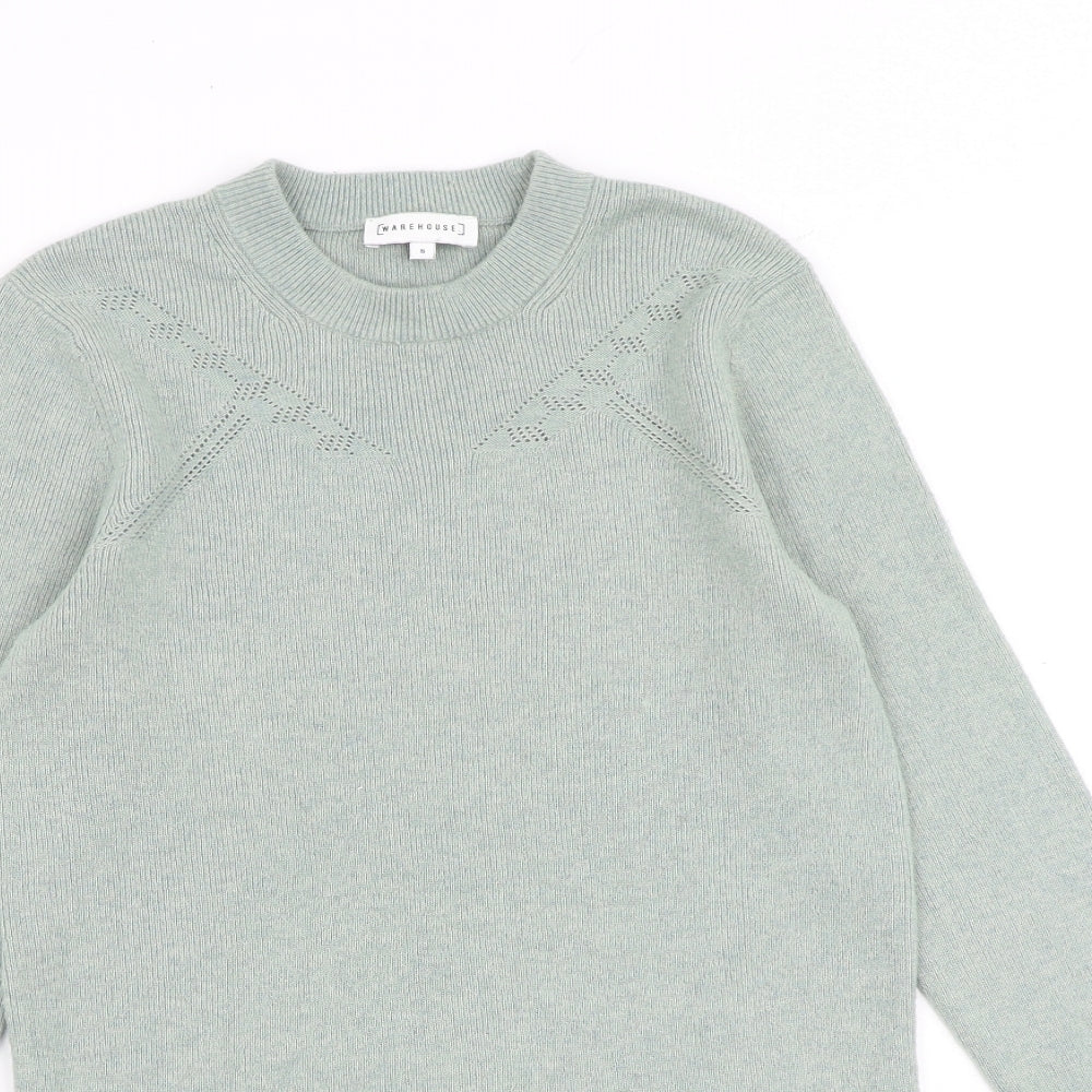 Womens UK Size 8 Warehouse Green Pullover Jumper