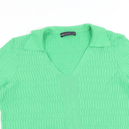 Womens UK Size M Marks and Spencer Green Pullover Jumper