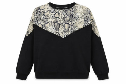 River Island Womens Black Polyester Pullover Sweatshirt Size XS Pullover - Snake Skin Print