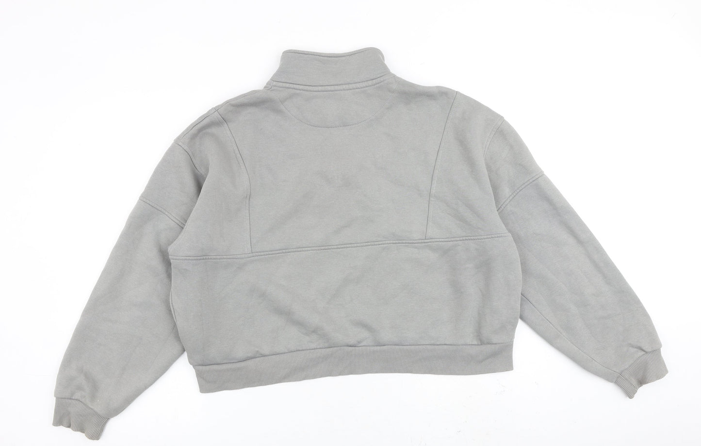 Pink Soda Womens Grey Cotton Pullover Sweatshirt Size 14 Zip