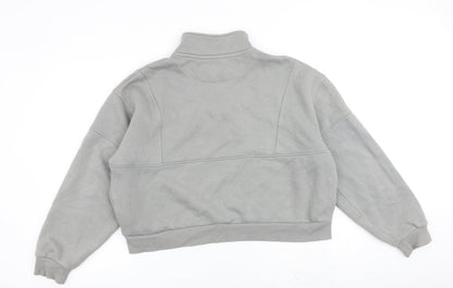 Pink Soda Womens Grey Cotton Pullover Sweatshirt Size 14 Zip