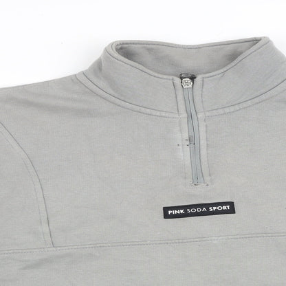 Pink Soda Womens Grey Cotton Pullover Sweatshirt Size 14 Zip