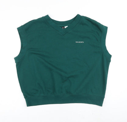 H&M Womens Green Cotton Pullover Sweatshirt Size L Pullover