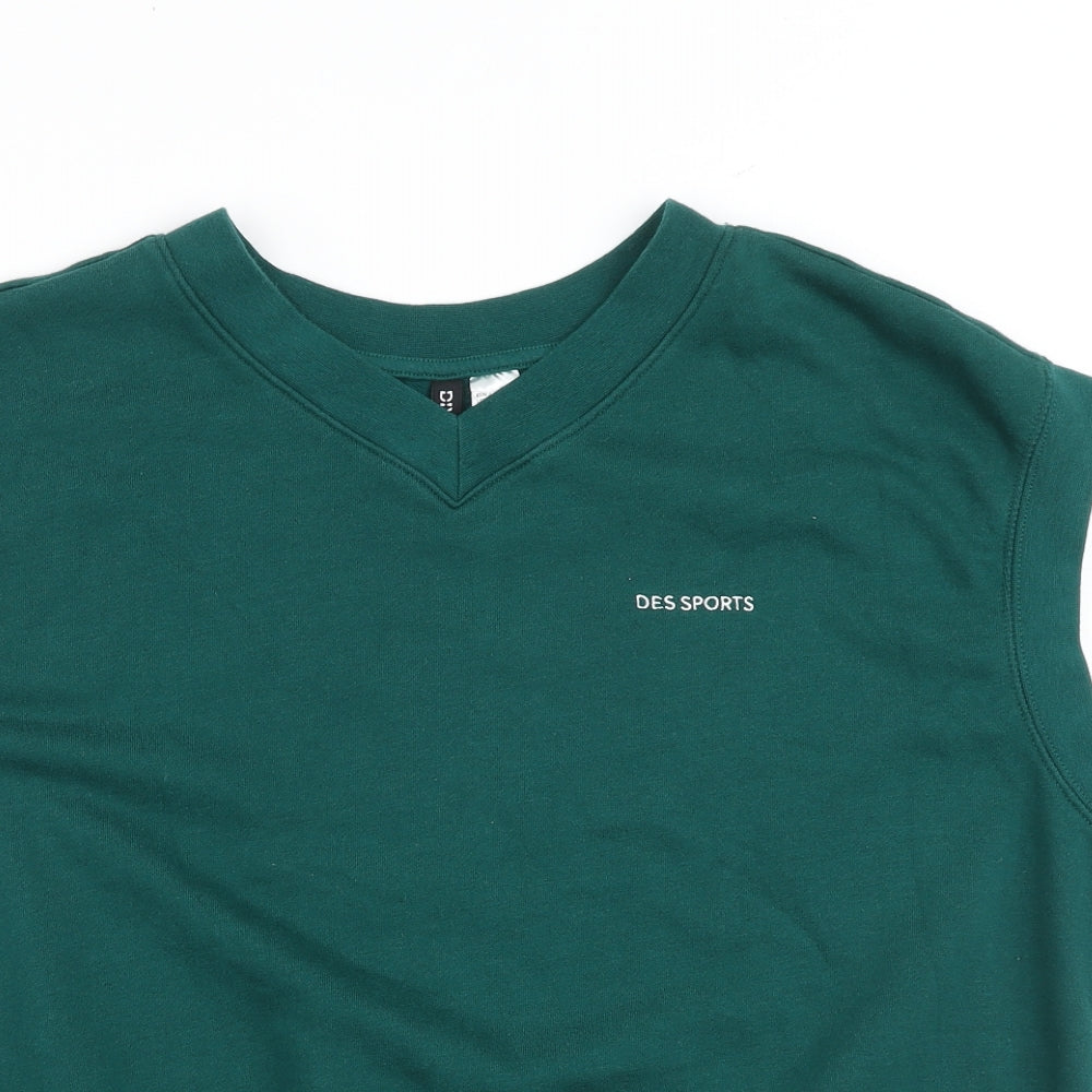 H&M Womens Green Cotton Pullover Sweatshirt Size L Pullover