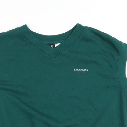 H&M Womens Green Cotton Pullover Sweatshirt Size L Pullover