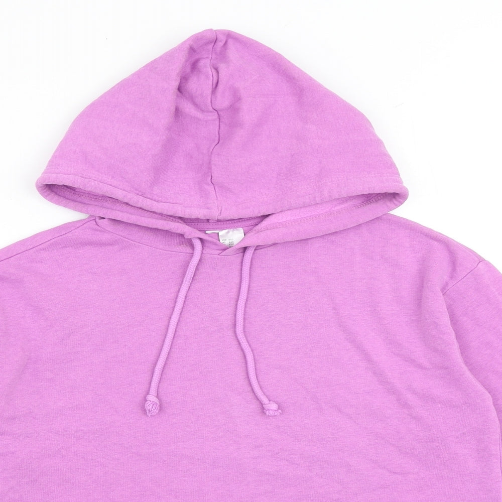 H&M Womens Purple Cotton Pullover Hoodie Size 2XS Pullover