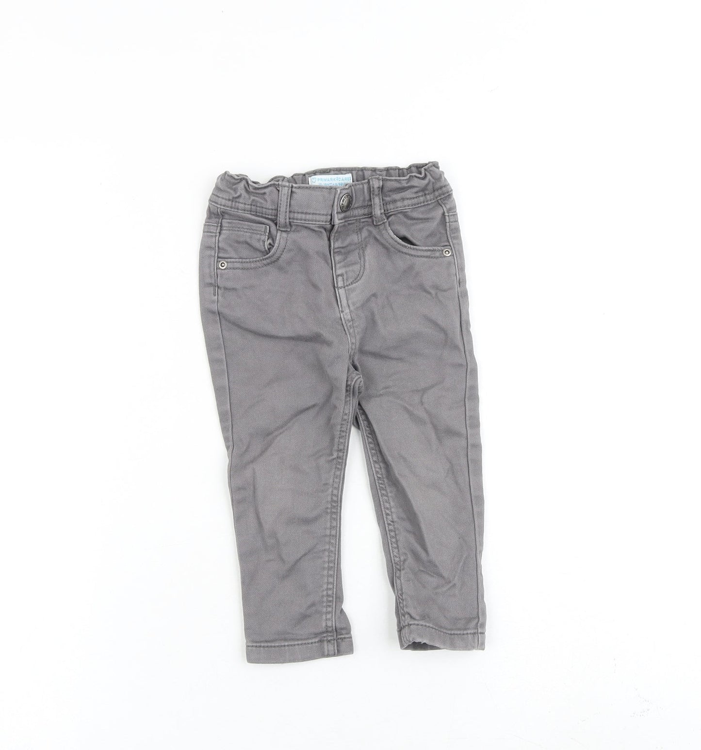Denim & Co. Baby Grey Cotton Capri Jeans Size 12-18 Months Zip