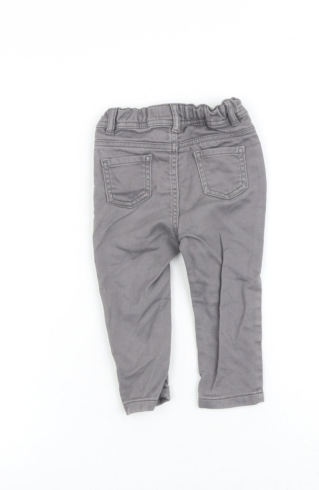 Denim & Co. Baby Grey Cotton Capri Jeans Size 12-18 Months Zip