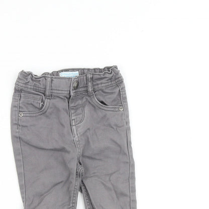 Denim & Co. Baby Grey Cotton Capri Jeans Size 12-18 Months Zip