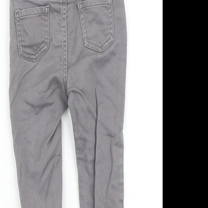 Denim & Co. Baby Grey Cotton Capri Jeans Size 12-18 Months Zip