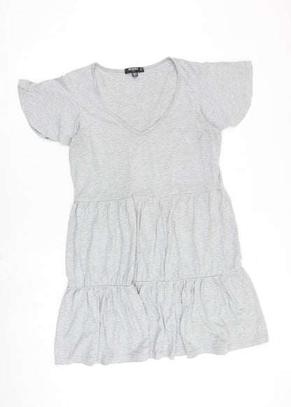 Missguided Womens Grey Polyester Shift Size 12 V-Neck Pullover