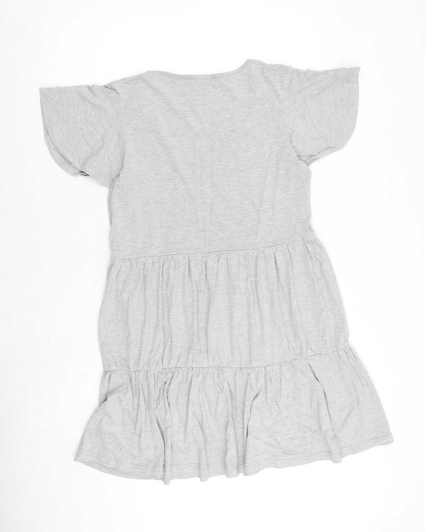 Missguided Womens Grey Polyester Shift Size 12 V-Neck Pullover