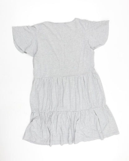 Missguided Womens Grey Polyester Shift Size 12 V-Neck Pullover