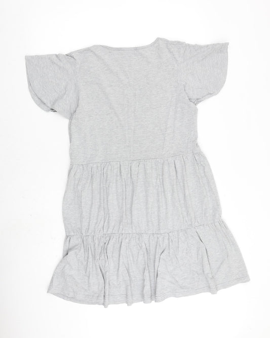 Missguided Womens Grey Polyester Shift Size 12 V-Neck Pullover