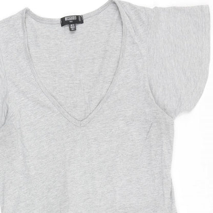 Missguided Womens Grey Polyester Shift Size 12 V-Neck Pullover